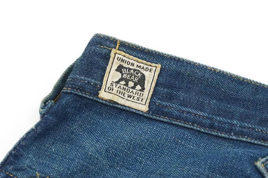 1930'S BLACK BEAR DENIM WORK PANTS (APPROX.W37 L30)