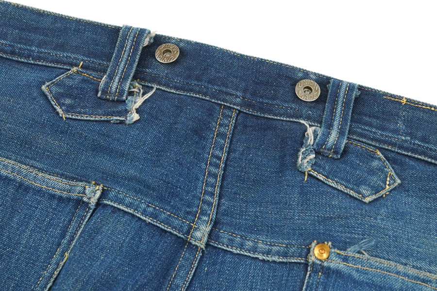 1930'S BLACK BEAR DENIM WORK PANTS (APPROX.W37 L30)