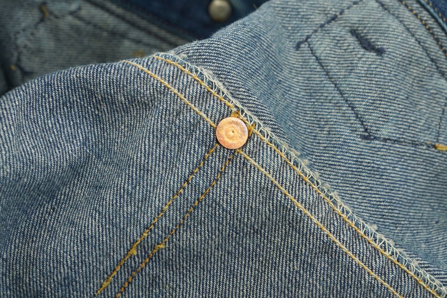 1930'S BLACK BEAR DENIM WORK PANTS (APPROX.W37 L30)