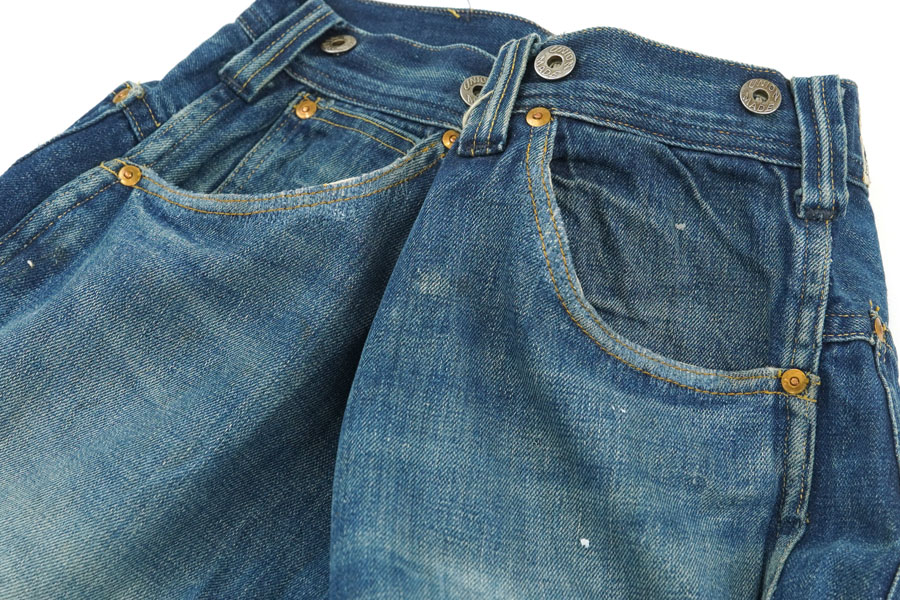1930'S BLACK BEAR DENIM WORK PANTS (APPROX.W37 L30)