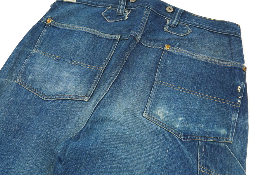 1930'S BLACK BEAR DENIM WORK PANTS (APPROX.W37 L30)