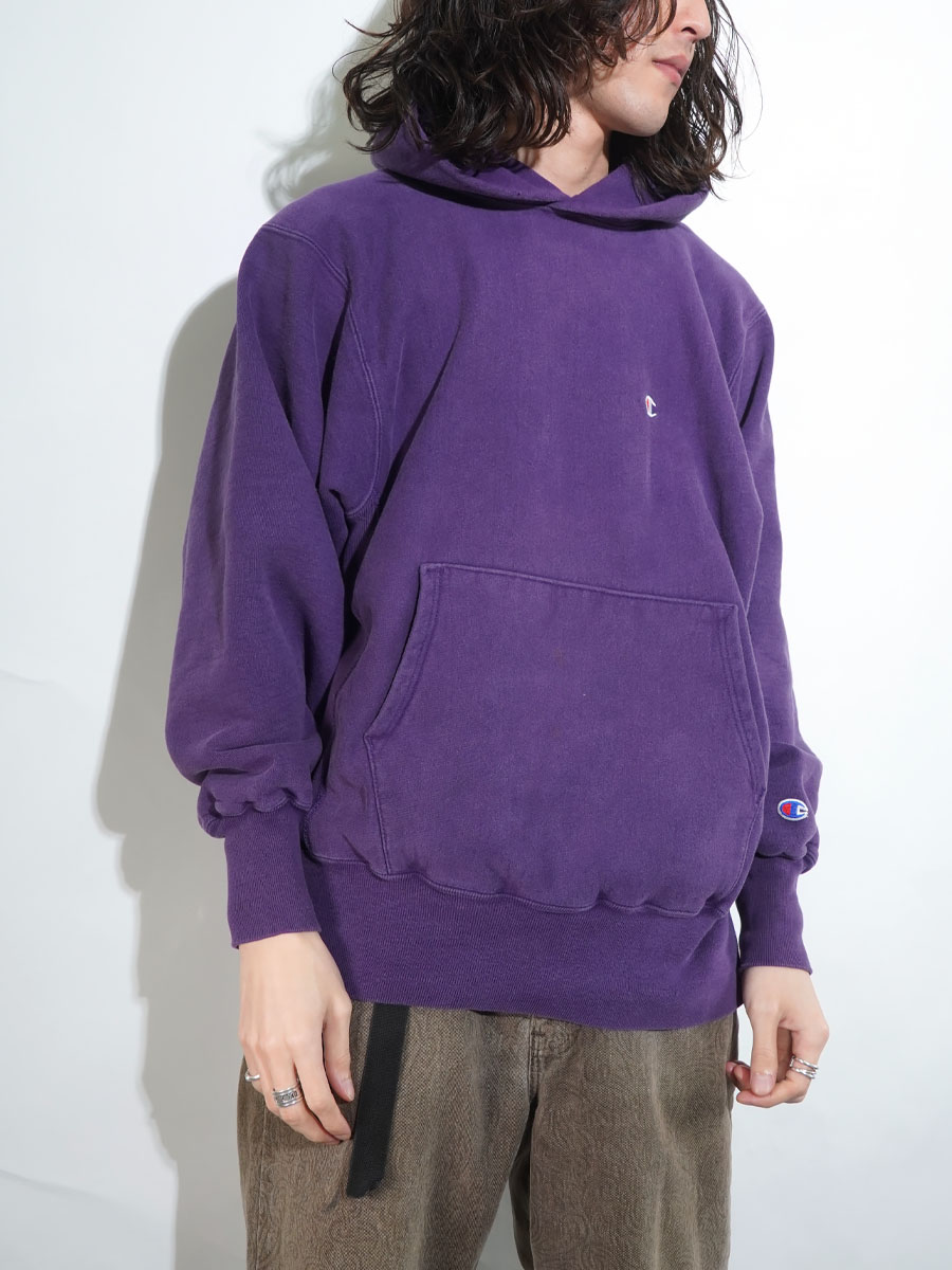 90'S CHAMPION REVERSE WEAVE HOODIE PLAIN GRAPE (SIZE. LARGE) MADE