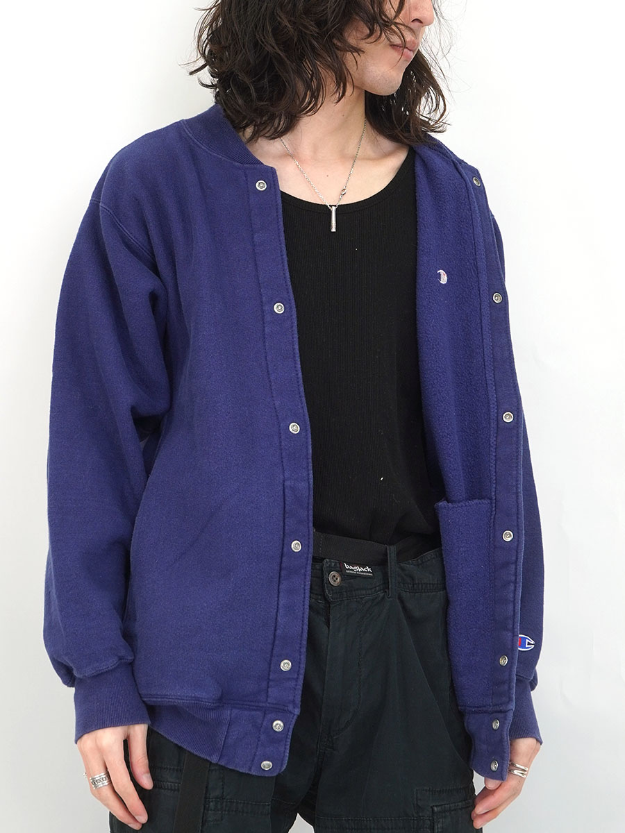 90'S CHAMPION REVERSE WEAVE FULL SNAP SWEAT CARDIGAN MID NIGHT
