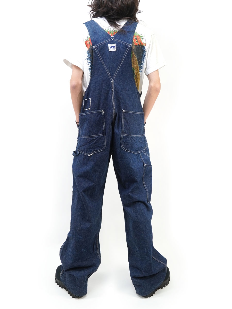 50's Lee JELT DENIM ロングLボタン デニムオーバーオール 濃紺 実寸