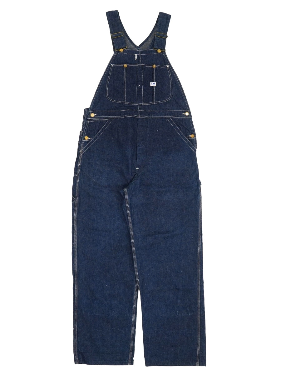 50's Lee JELT DENIM ロングLボタン デニムオーバーオール 濃紺 実寸
