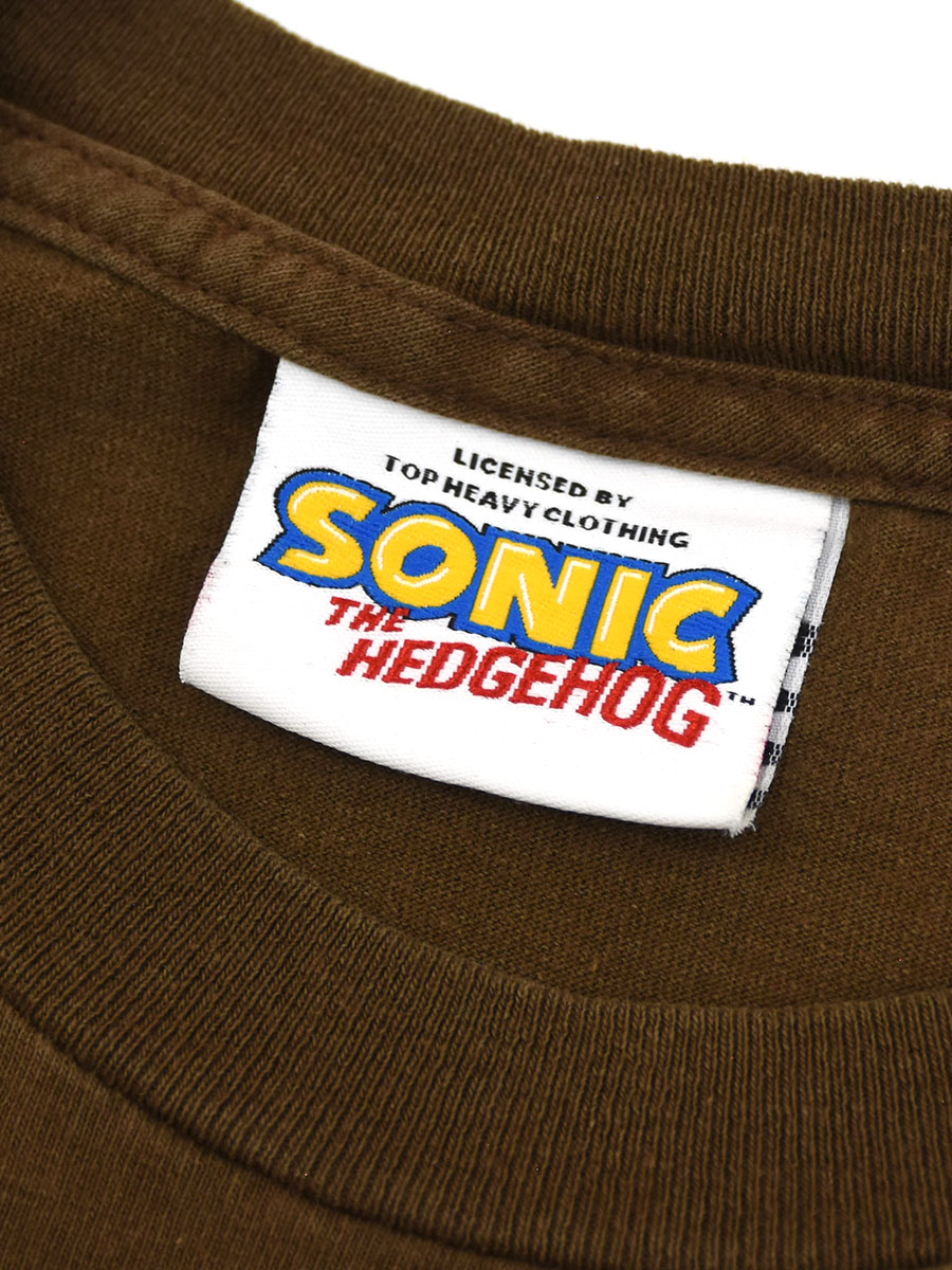00's SONIC THE HEDGEHOG ''OLD SCHOOL'' プリントTシャツ ブラウン 実寸(L位)