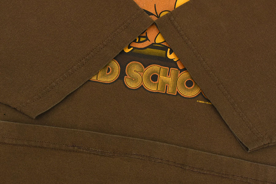 00's SONIC THE HEDGEHOG ''OLD SCHOOL'' プリントTシャツ ブラウン 実寸(L位)