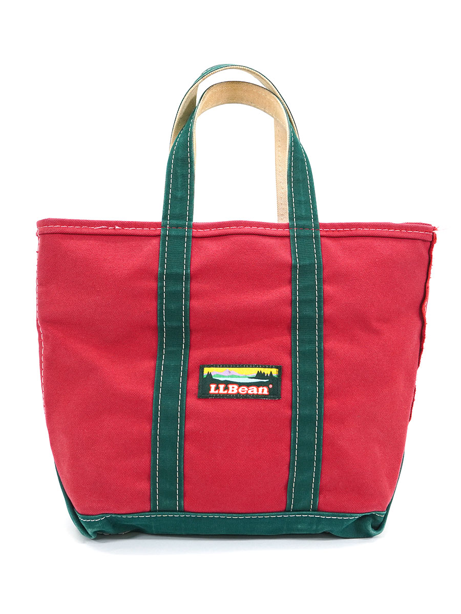 LLBean 90s グリーン/レッド 90's L.L.Bean BOAT AND TOTE カタディンロゴ レッドxグリーン