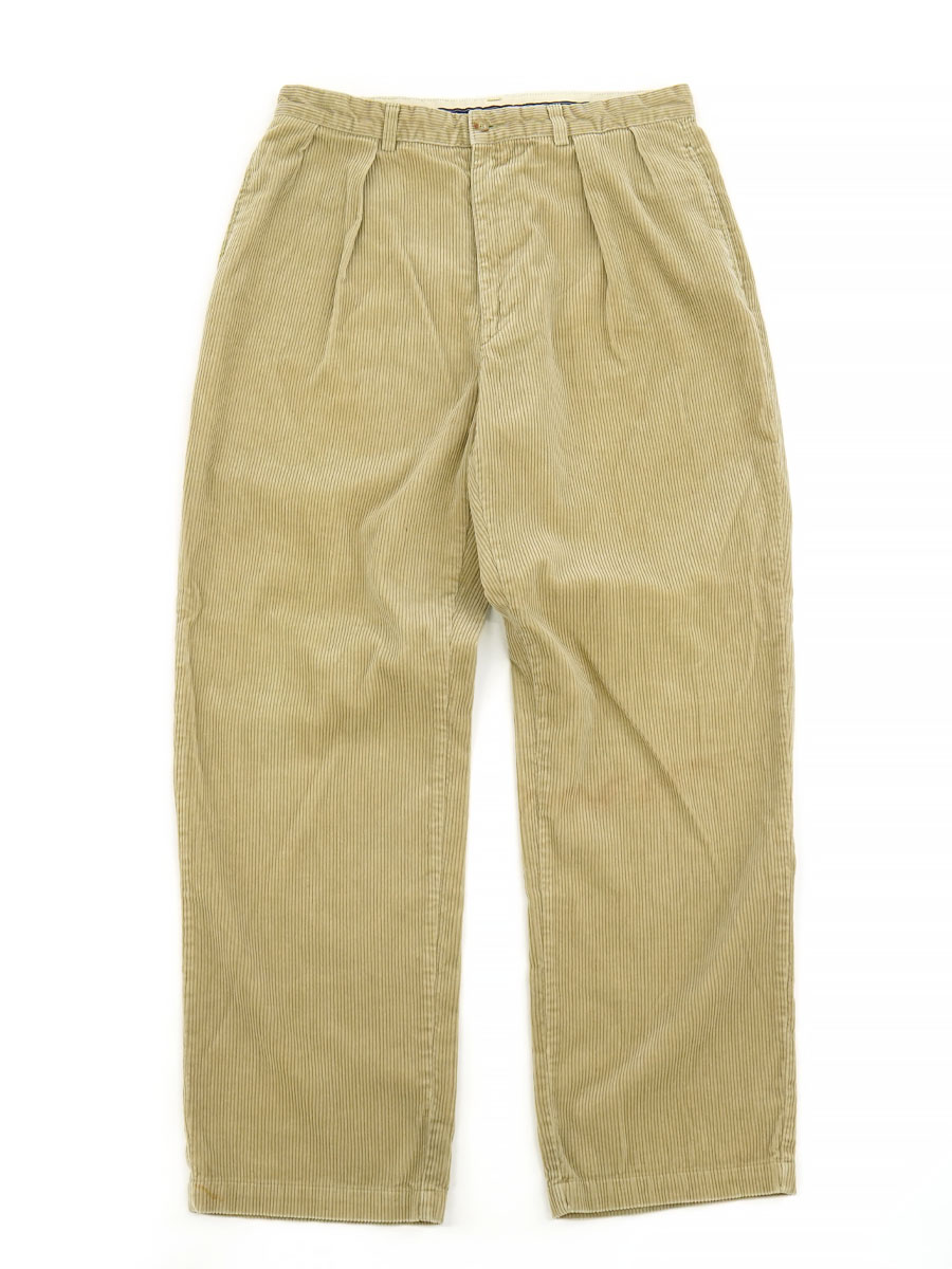 RALPH LAUREN WIDE WALE 2-TUCK CORDUROY PANTS BEIGE (SIZE. W34 L31) ANDREW PANT