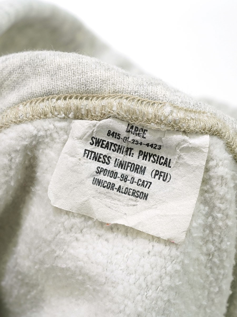 98's U.S.ARMY フルジップ スウェットパーカ グレー 表記(L)