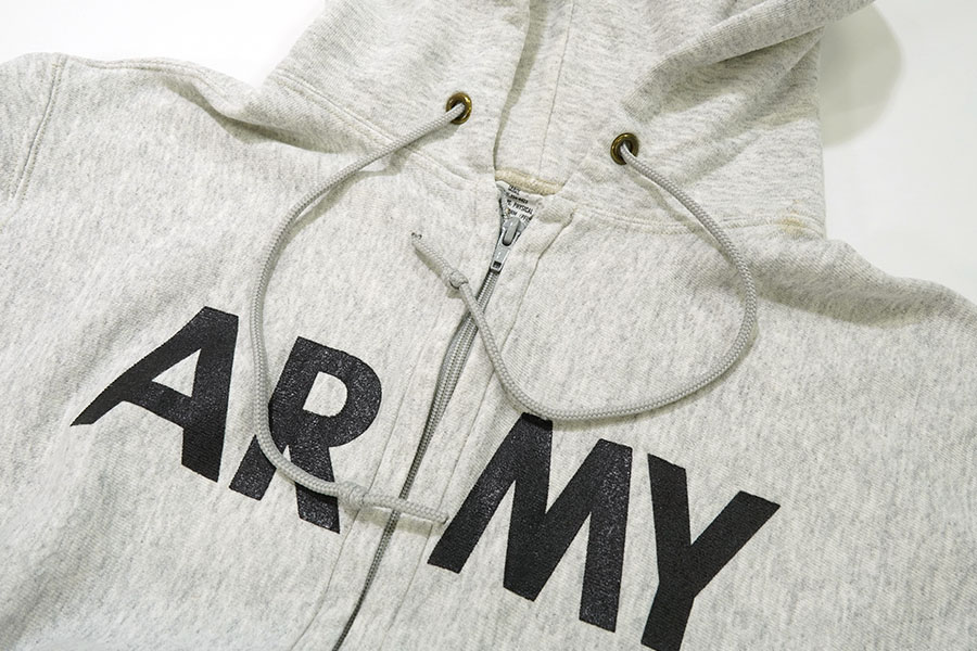 98's U.S.ARMY フルジップ スウェットパーカ グレー 表記(L)