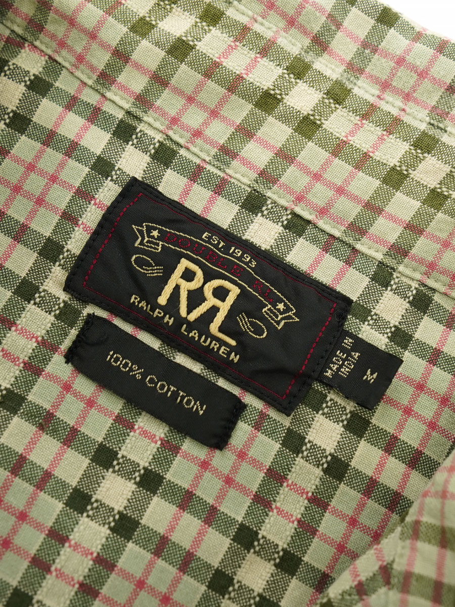 RRL インディアコットン チェック柄 ウエスタンシャツ 表記(M)