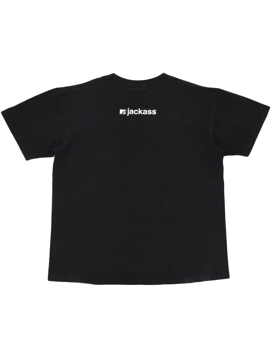 USA製MTV jackass TシャツKNOXVILLE両面プリント黒フェード USA製MTV jackass TシャツKNOXVILLE両面プリント黒フェード
