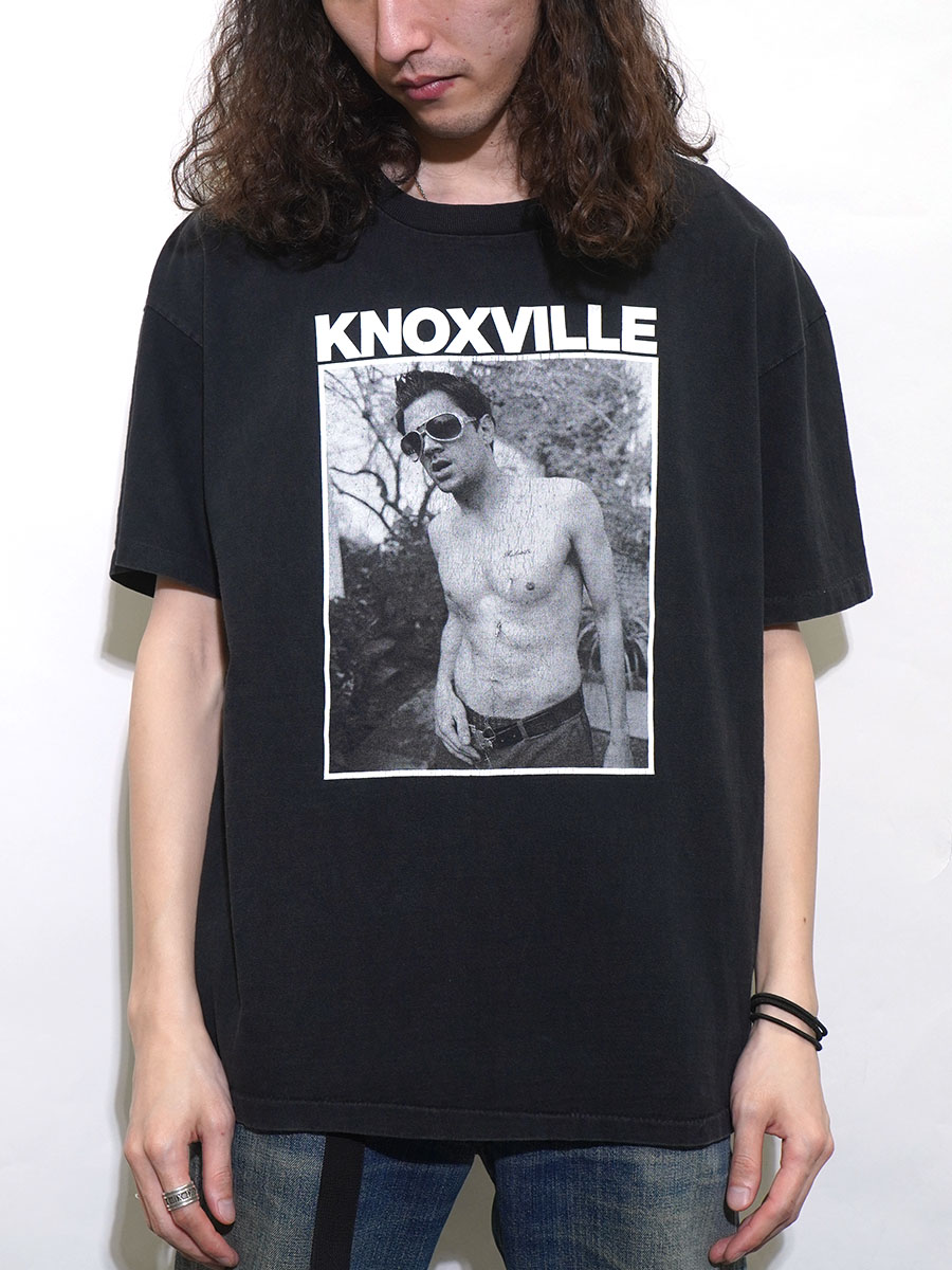 USA製MTV jackass TシャツKNOXVILLE両面プリント黒フェード USA製MTV jackass TシャツKNOXVILLE両面プリント黒フェード