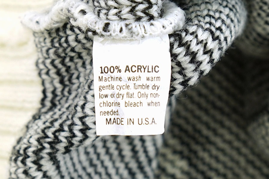 80's AIM 音符柄 アクリルニットセーター 白黒 表記(M) USA製 | すべて