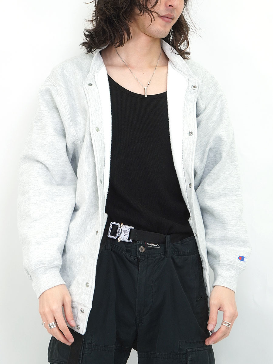 90'S CHAMPION REVERSE WEAVE FULL SNAP SWEAT CARDIGAN GRAY (SIZE