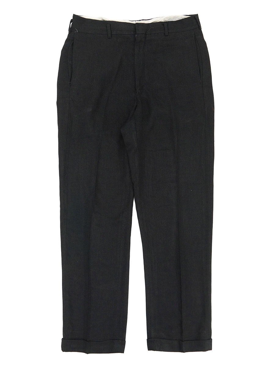 m*a様 50s BLACK レーヨンギャバ スラックス 襤褸 W31 50's～ ギャバジンスラックス ダークブラック 実寸(31x28位) | NEW