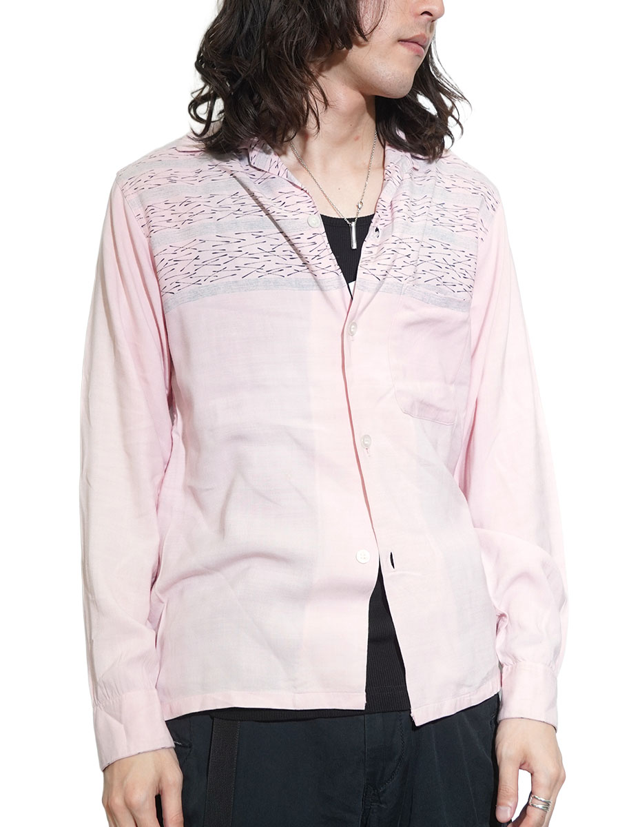 50'S PENNEY'S TOWNCRAFT L/S RAYON SHIRT PINK (SIZE.SMALL) | NEW