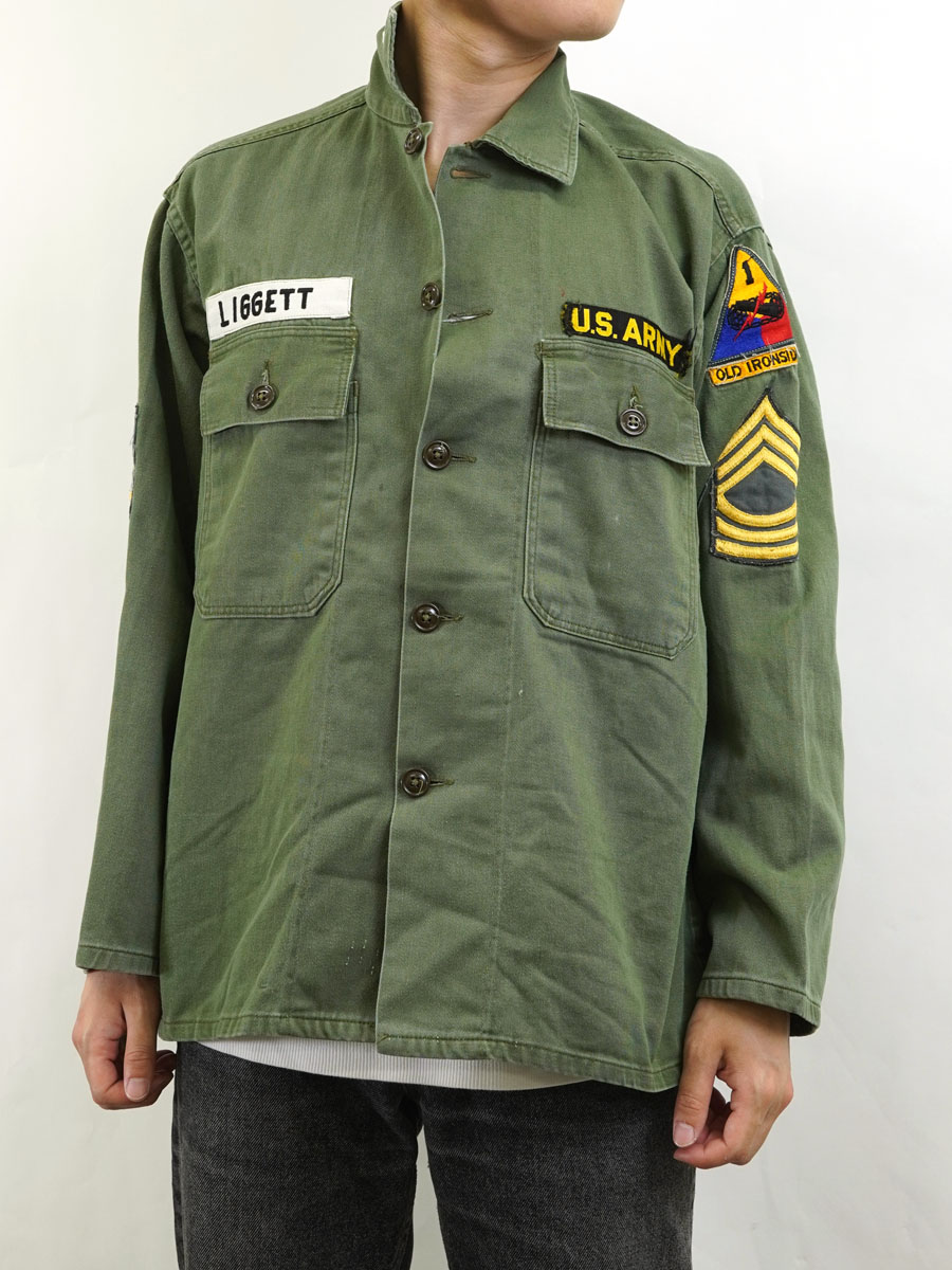 60's～ U.S.ARMY ユーティリティシャツ 階級章付き 実寸(15位)