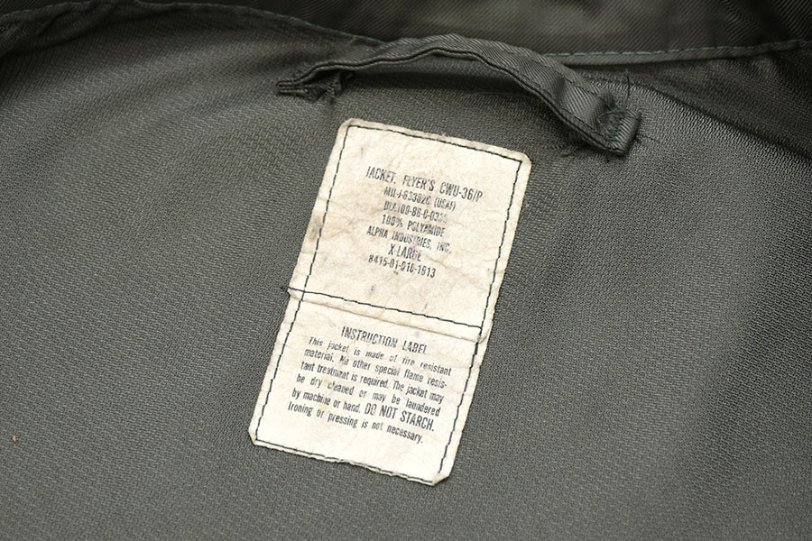 86's USAF CWU-36/P MIL-J-63382C フライトジャケット 表記(X-LARGE)