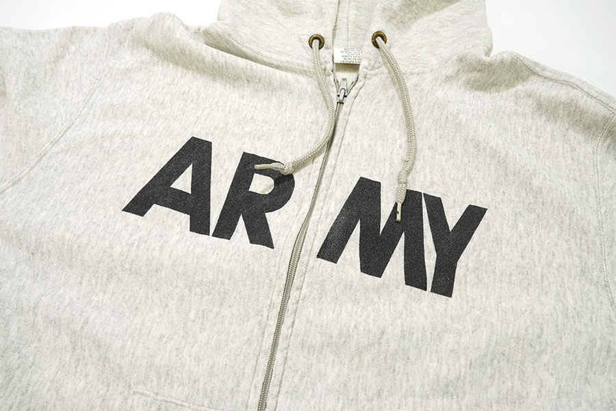 94's U.S.ARMY フルジップ スウェットパーカ グレー 表記(L)