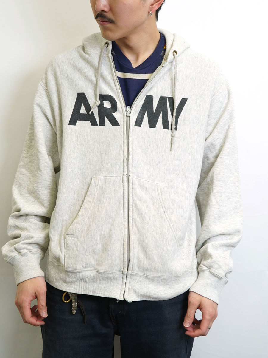 94's U.S.ARMY フルジップ スウェットパーカ グレー 表記(L)