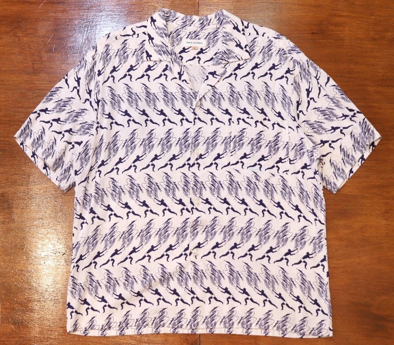 1950s S/S RAYON SHIRT , Size L