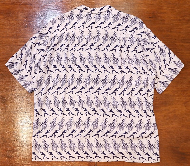 1950s S/S RAYON SHIRT , Size L