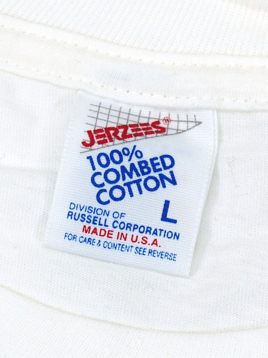 90's JERZEES サルバドール・ダリ ''新人類の誕生を見つめる地政学の子供'' アートTシャツ ホワイト 表記(L) USA製 DEAD