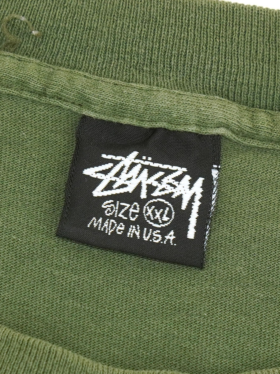 80's～ 黒タグ STUSSY ラスタクラウンロゴ 両面プリント Tシャツ