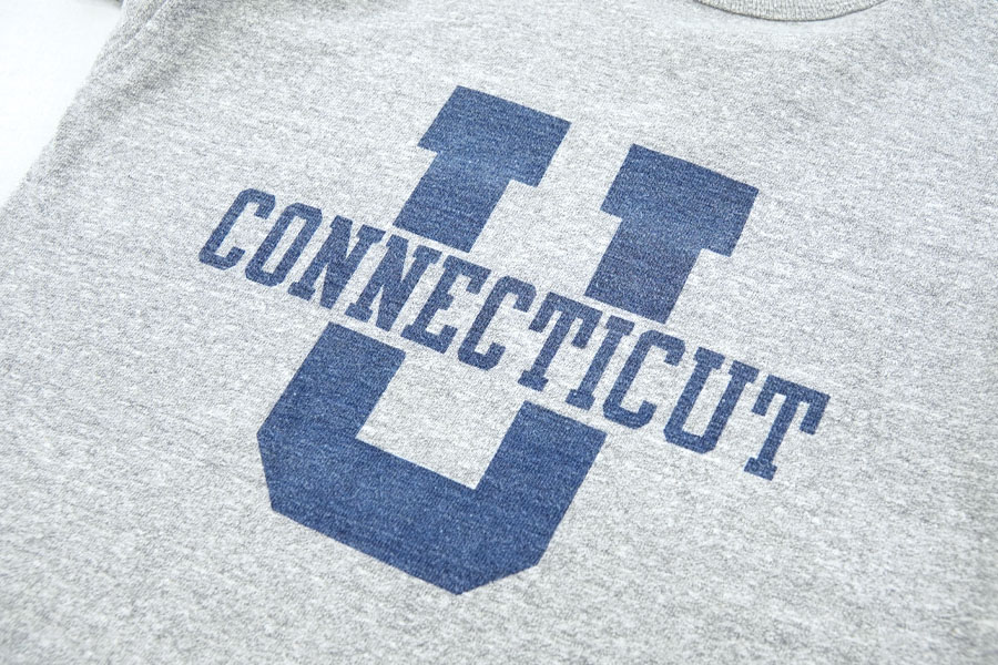 80's トリコタグ チャンピオン ''CONNECTICUT U'' 染み込み 霜降りT