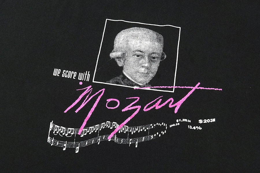 A.Mさま専用 90s Mozart モーツァルト Tシャツ USA製 ブラック 90's Hanes ''Mozart'' プリント Tシャツ ブラック 表記(XL) USA製
