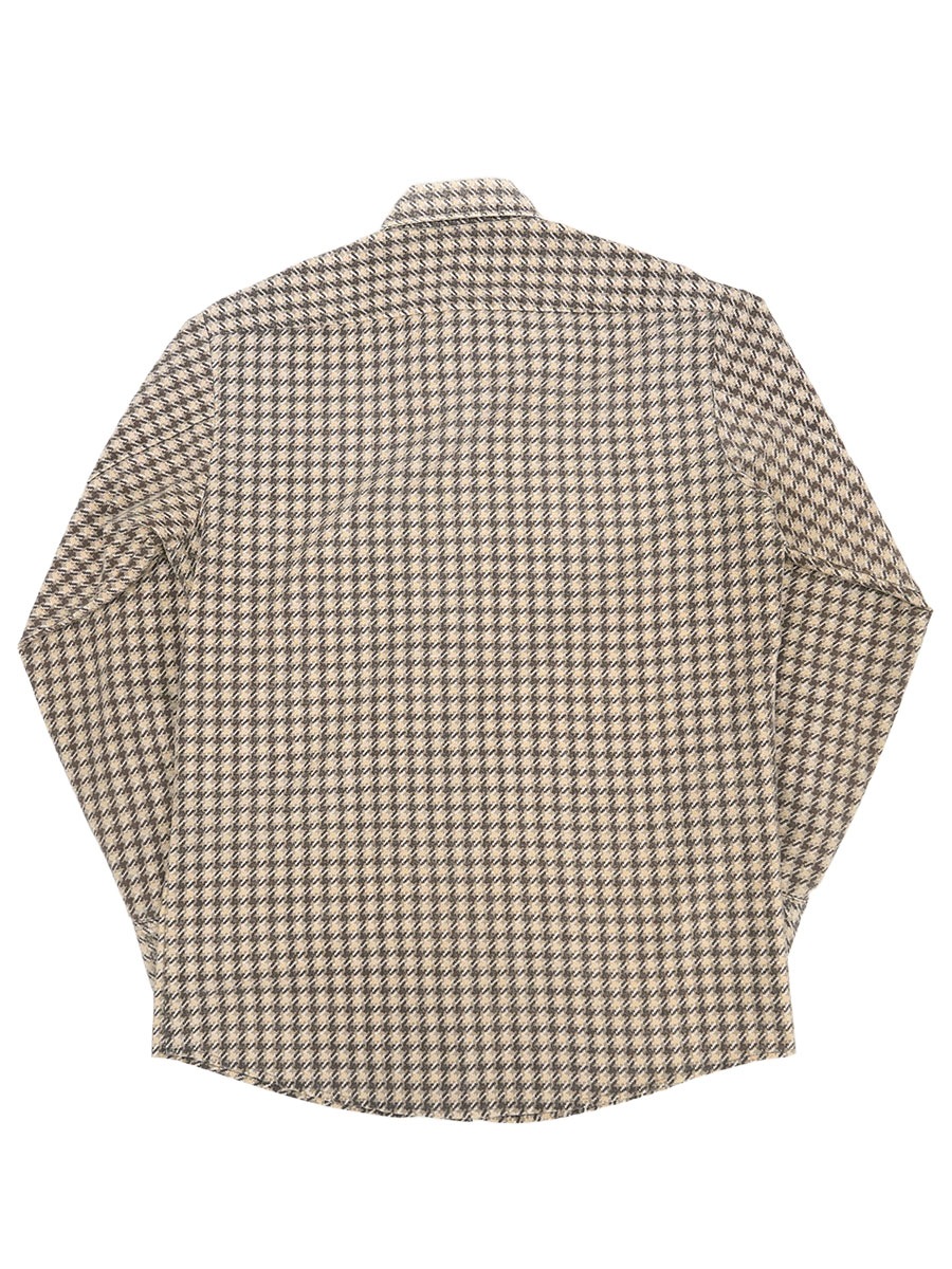 レリアン 近年モデル チェーンプリント千鳥格子ジャージー長袖シャツ羽織りXL レリアン 近年モデル チェーンプリント千鳥格子ジャージー長袖シャツ