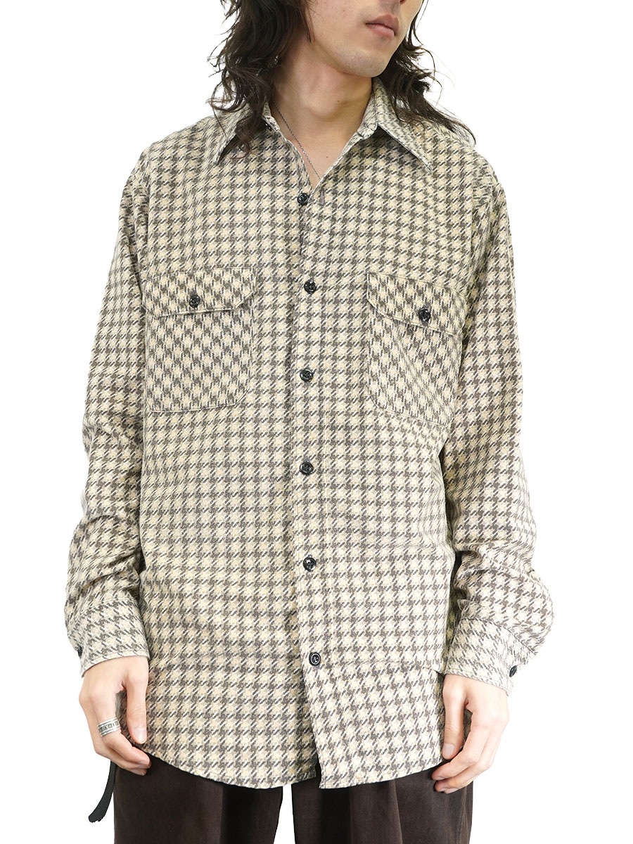 70's～ 千鳥格子 プリントフランネルシャツ 実寸(16位) | NEW ITEM