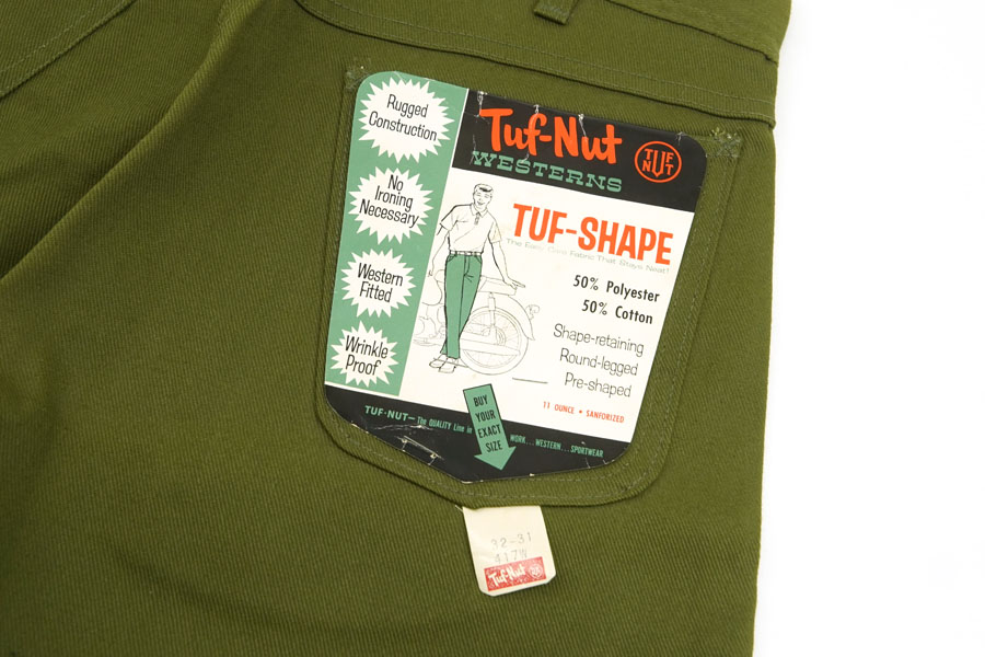 60's Tuf-Nut 417W スリムフィットパンツ オリーブ 表記(32x31) DEAD