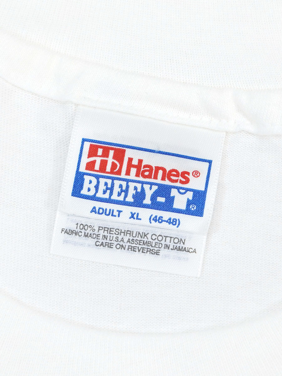 90's Hanes Apple ''APPLE FOREVER'' プリントTシャツ ホワイト 表記(XL) USA製 DEAD