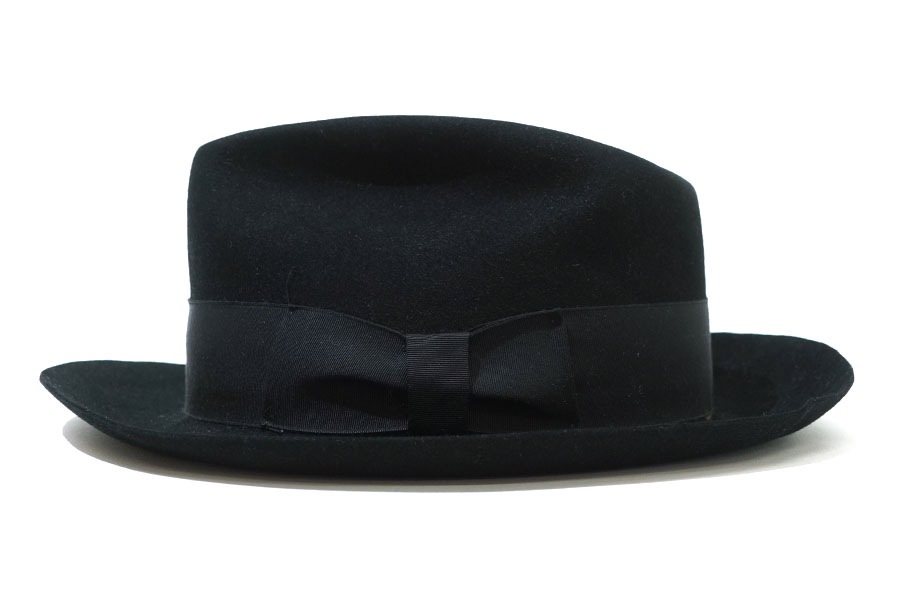 60'S STETSON FELT HAT BLACK (SIZE.7 1/4)