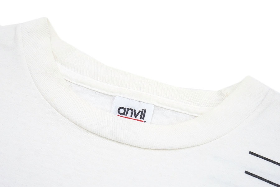 90's anvil ''IMPORTED FRIS VODKA SKANDIA'' ウォッカ プリントTシャツ 白 表記(L) USA製