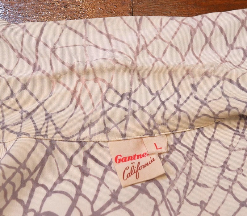1950s S/S RAYON SHIRT , Size L