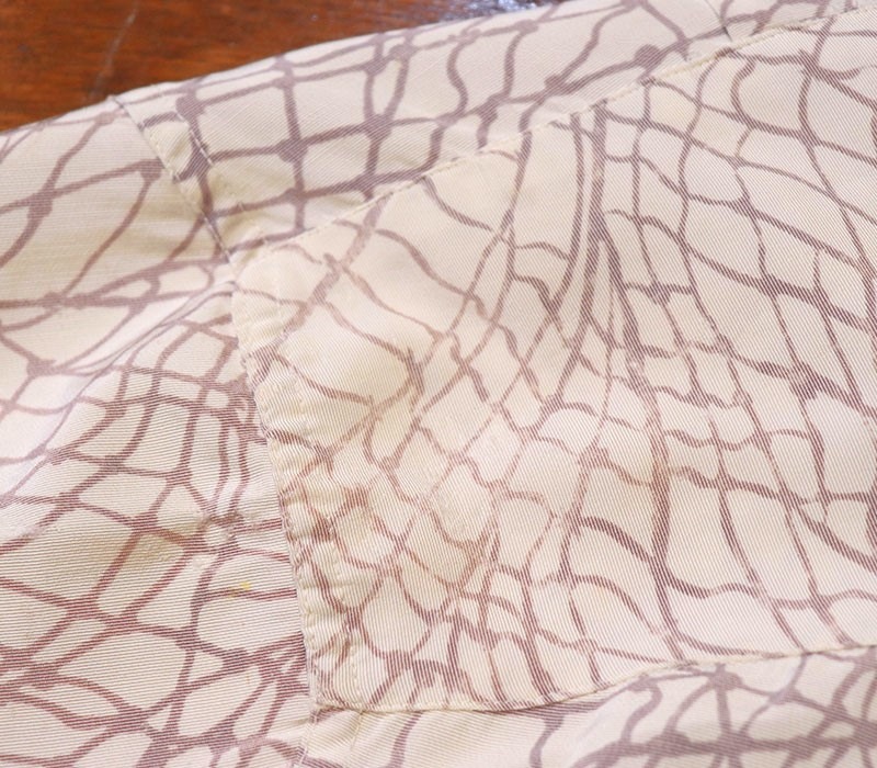 1950s S/S RAYON SHIRT , Size L