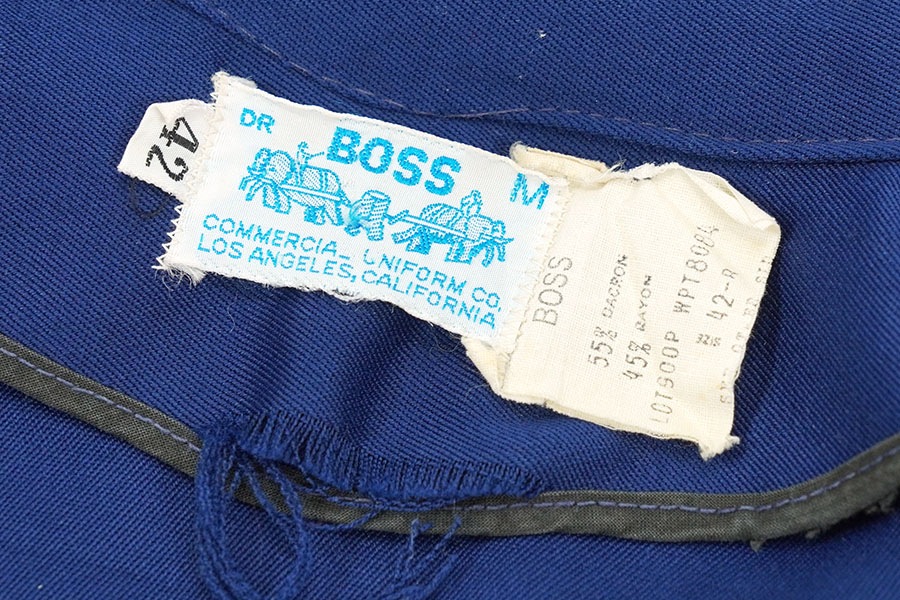 60's DR BOSS ''UNION 76'' ワッペン付き ワークジャケット ネイビーブルーｘオレンジ 表記(42)