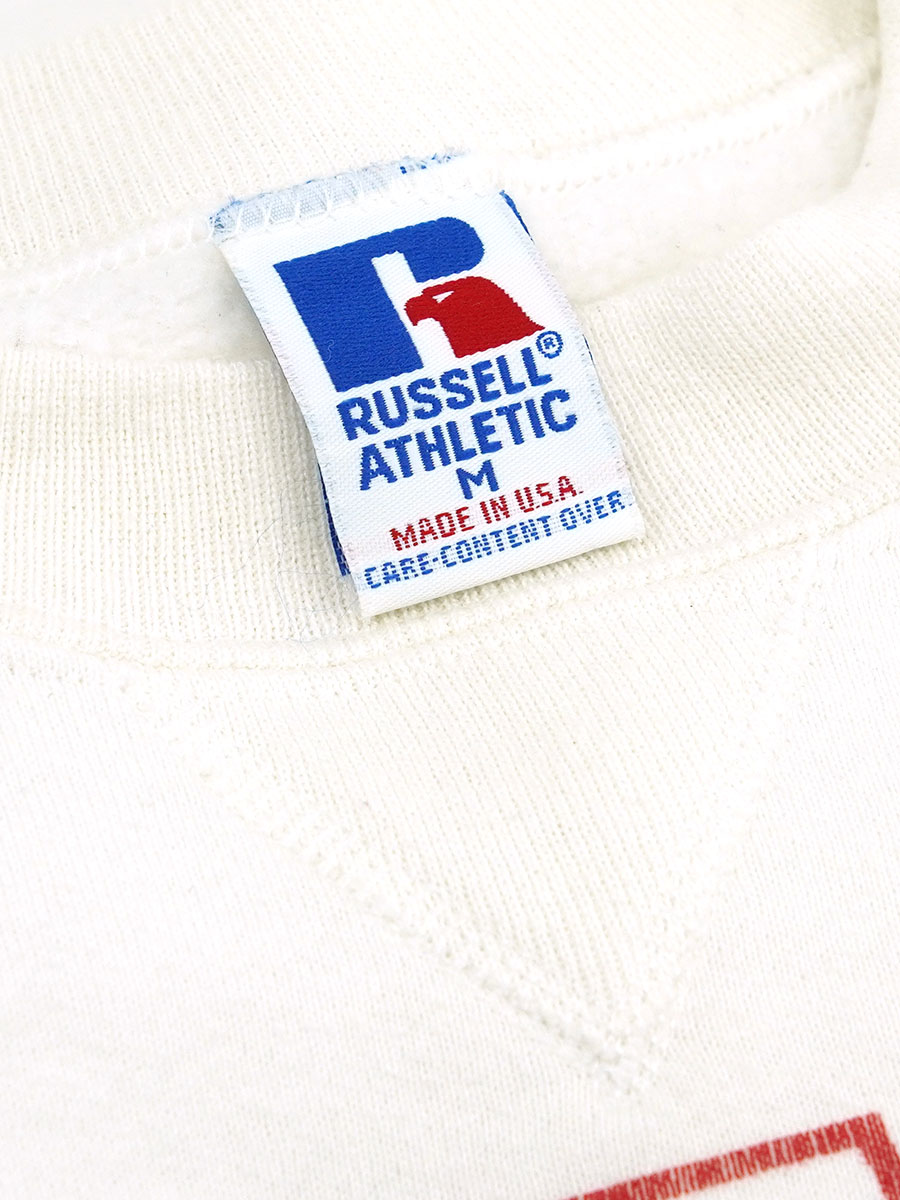 90's RUSSELL ATHLETIC ''WISCONSIN'' 前Vガゼット クルーネック