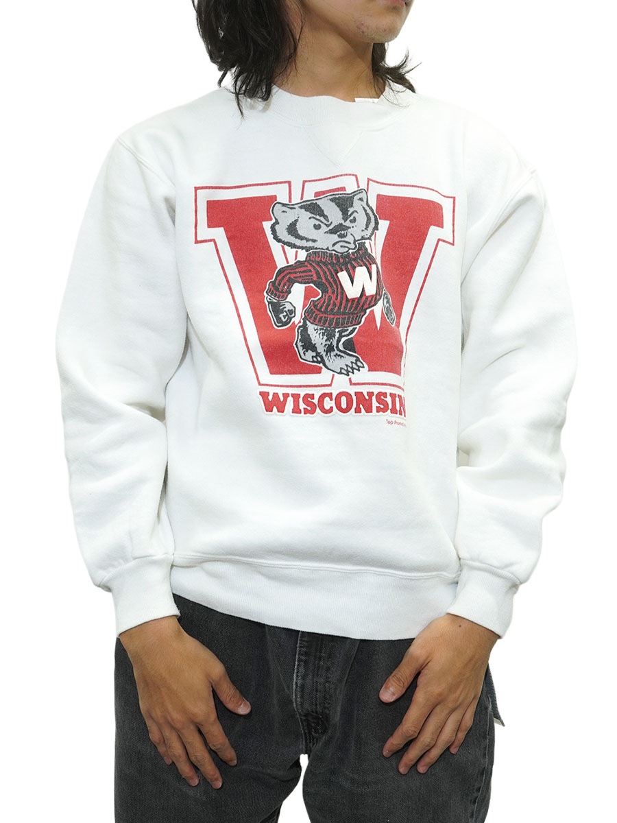 90's RUSSELL ATHLETIC ''WISCONSIN'' 前Vガゼット クルーネック
