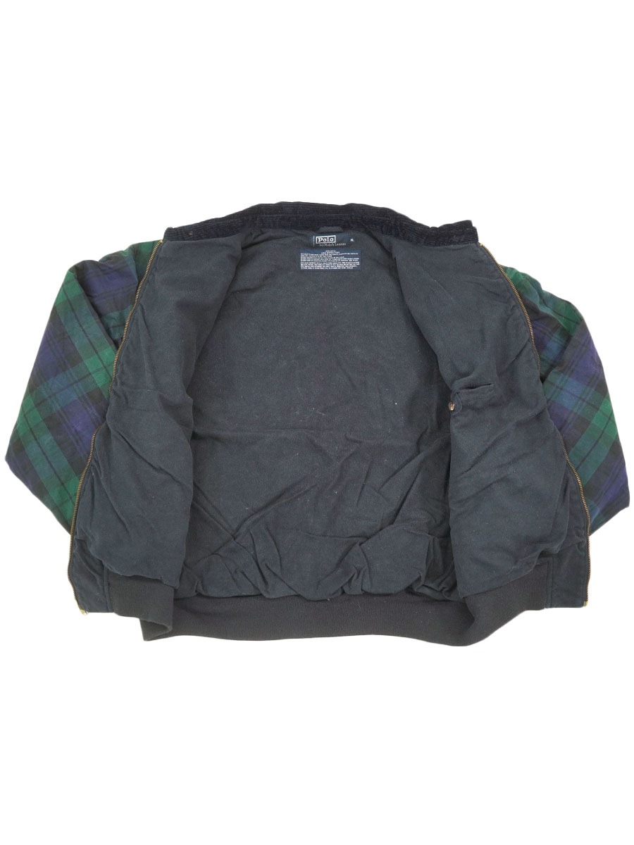 RALPH LAUREN OILED COTTON FULL ZIP JACKET BLACK WATCH TARTAN (SIZE