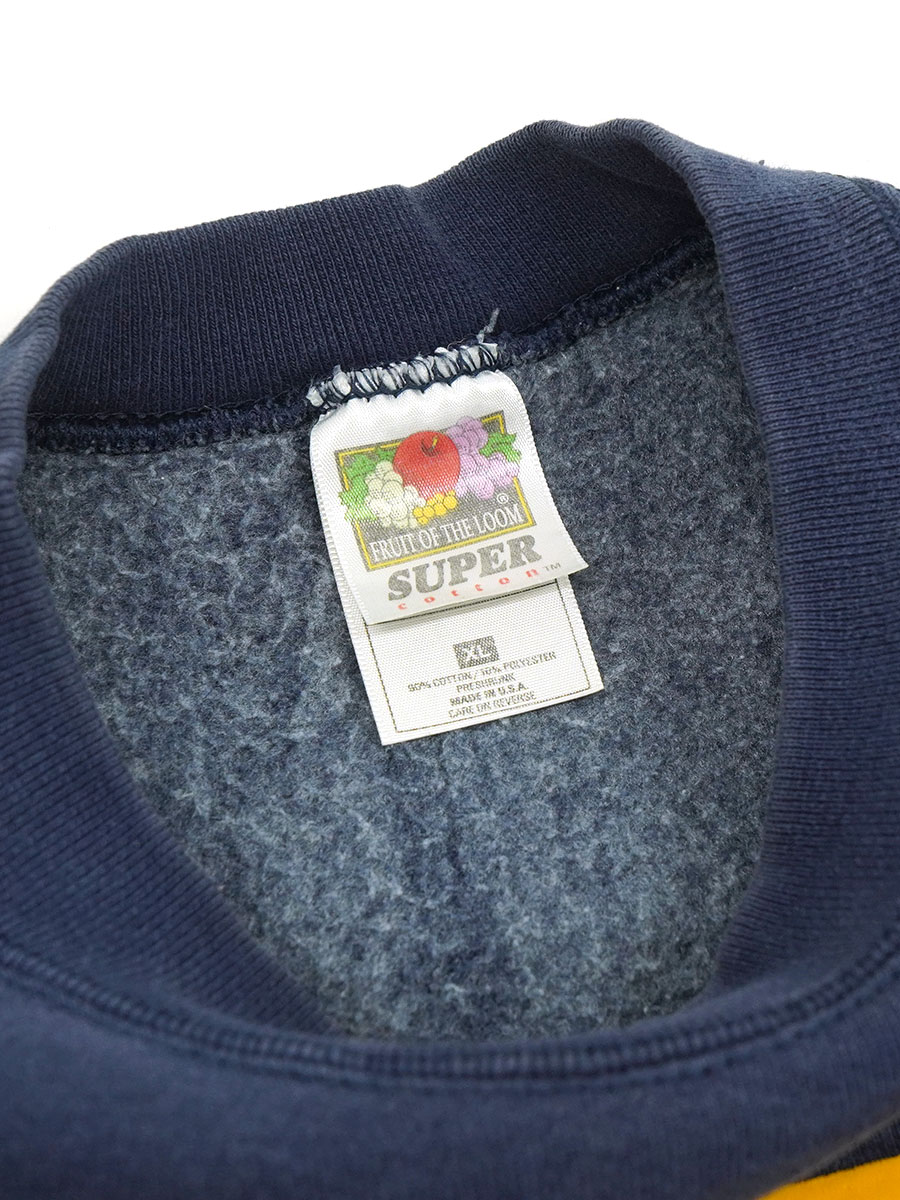 90's FRUIT OF THE LOOM ''NAVY'' スウェット ネイビー 表記(XL) USA製
