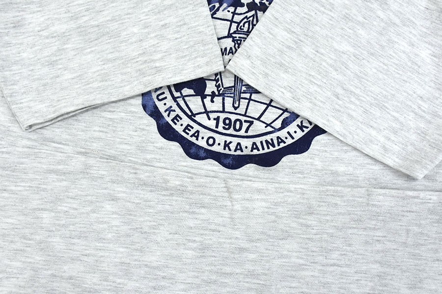 90's Velva Sheen ''UNIVERSITY HAWAII'' 3段フロッキープリント