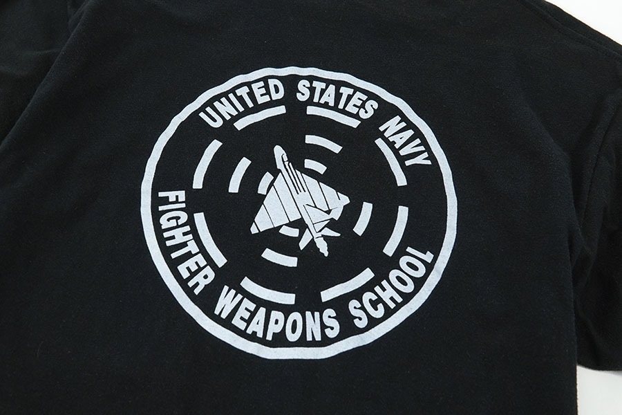 80'S～ ''UNITED STATES NAVY FIGHTER WEAPONS SCHOOL'' T SHIRT (SIZE. X LARGE) MADE IN USA