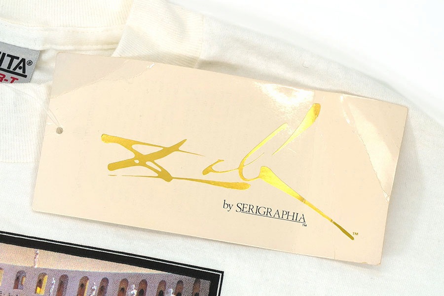 90's ONEITA サルバドール・ダリ ''幻覚剤的闘牛士'' アートプリント L/S Tシャツ ホワイト 表記(XXL) USA製 DEAD