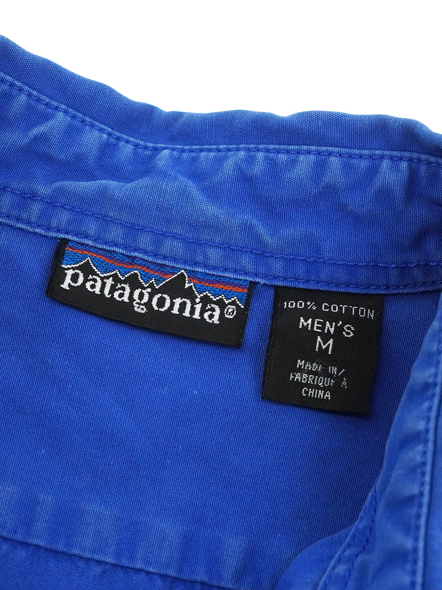 90's パタゴニア 100％コットン ロングスリーブシャツ ブルー 表記(M)