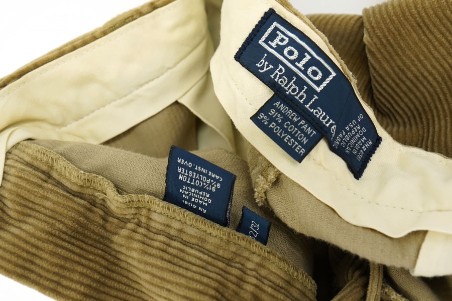 パンツ Ralph Lauren 2tuck wide corduroy pants RALPH LAUREN WIDE WALE 2-TUCK CORDUROY PANTS BROWN (SIZE. W32 L32